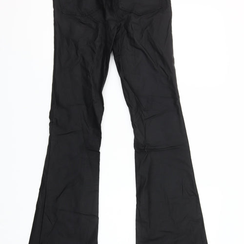 Noisy May Women's Black Flared Coated Trousers Size S
