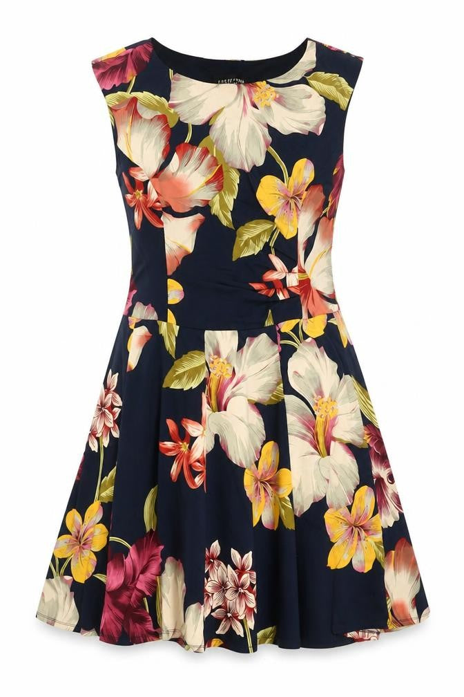 Perceptions New York Women's Multicoloured Size 12 Fit & Flare Floral Dress