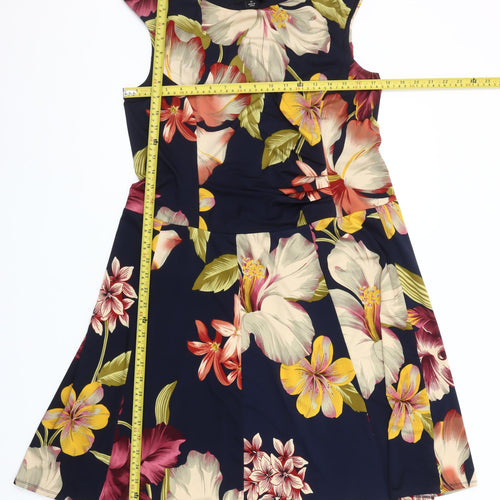 Perceptions New York Women's Multicoloured Size 12 Fit & Flare Floral Dress