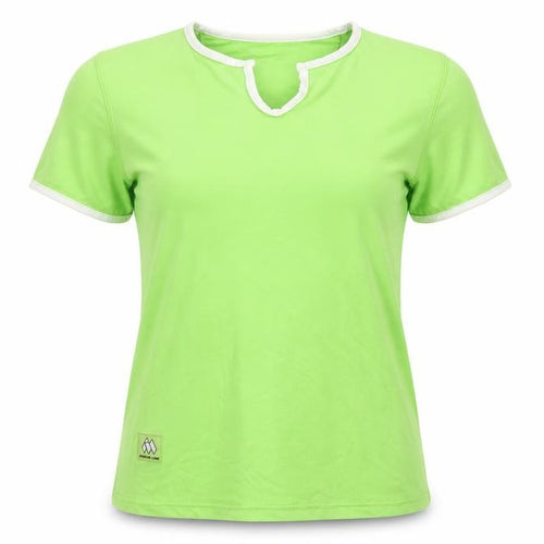 Missing Link Women's Green V-Neck Short Sleeve Slim Fit T-Shirt Size 8