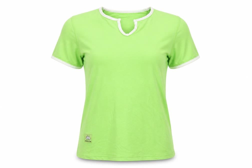 Missing Link Women's Green V-Neck Short Sleeve Slim Fit T-Shirt Size 8