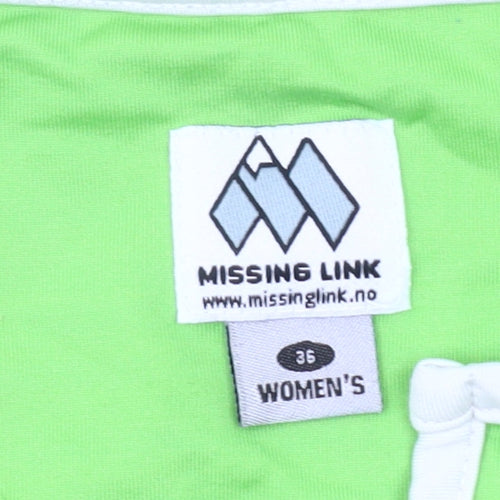 Missing Link Women's Green V-Neck Short Sleeve Slim Fit T-Shirt Size 8
