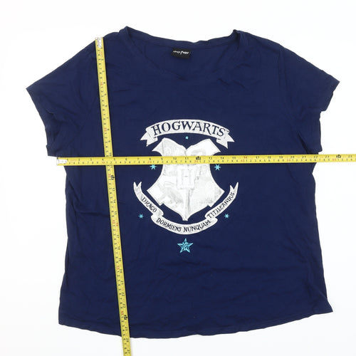 Harry Potter Women’s Blue Hogwarts Plus Size 20-22 T-Shirt Nightshirt
