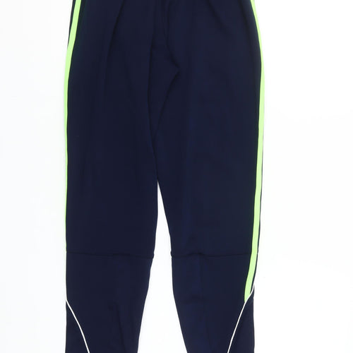 O'Neills Women's Navy Jogger Trousers Small Green Stripe Zip Ankle
