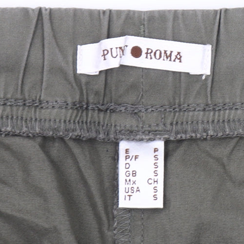 Punt Roma Womens Green Cotton Stretch Jogger Trousers Size S