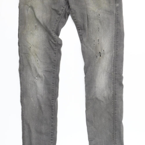 G-Star RAW Men’s Grey Revend Super Slim Distressed Skinny Jeans W26 L34