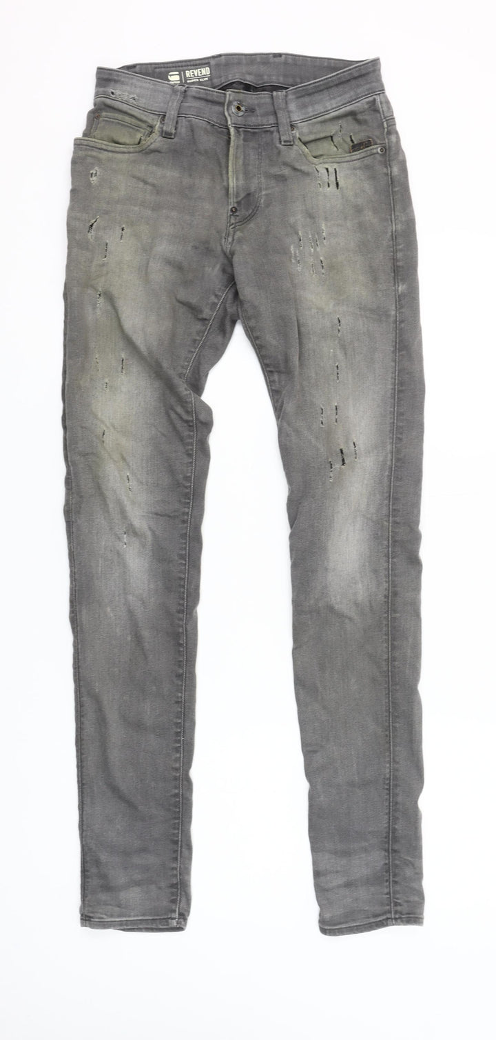 G-Star RAW Men’s Grey Revend Super Slim Distressed Skinny Jeans W26 L34