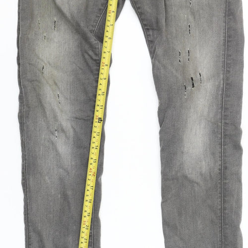 G-Star RAW Men’s Grey Revend Super Slim Distressed Skinny Jeans W26 L34