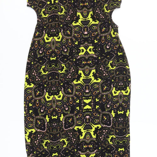 Topshop Women's Multicoloured Bodycon Dress UK 8 Sleeveless Retro Style