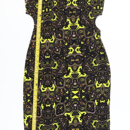 Topshop Women's Multicoloured Bodycon Dress UK 8 Sleeveless Retro Style