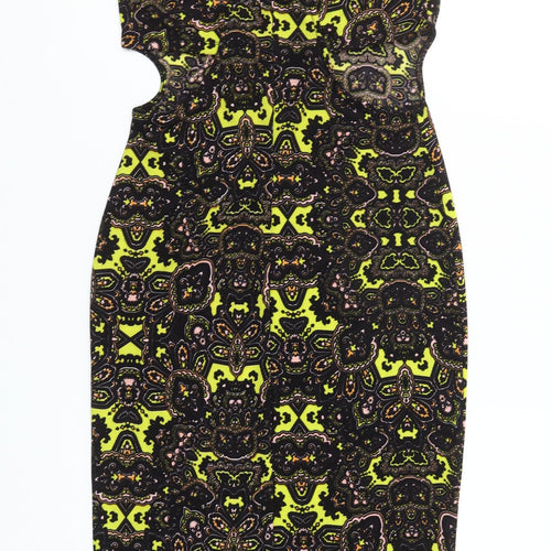 Topshop Women's Multicoloured Bodycon Dress UK 8 Sleeveless Retro Style