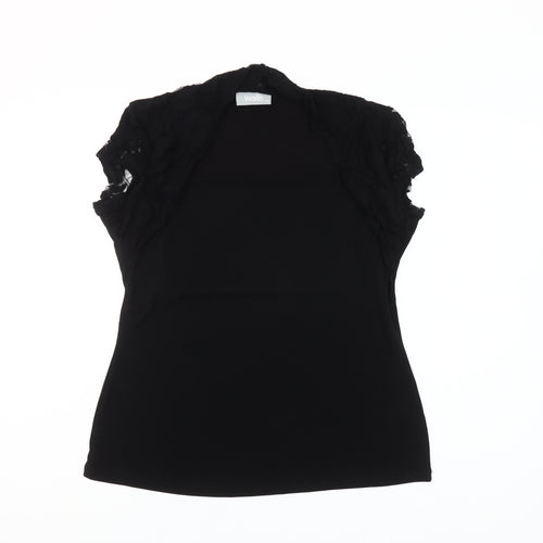 Wallis Womens Black Lace Cap Sleeve Camisole Blouse Size 16