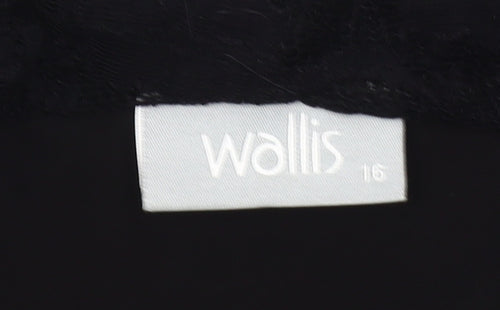 Wallis Womens Black Lace Cap Sleeve Camisole Blouse Size 16