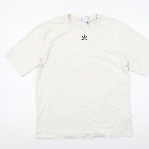 Adidas Womens White Size 8 Basic Short Sleeve Cotton T-Shirt