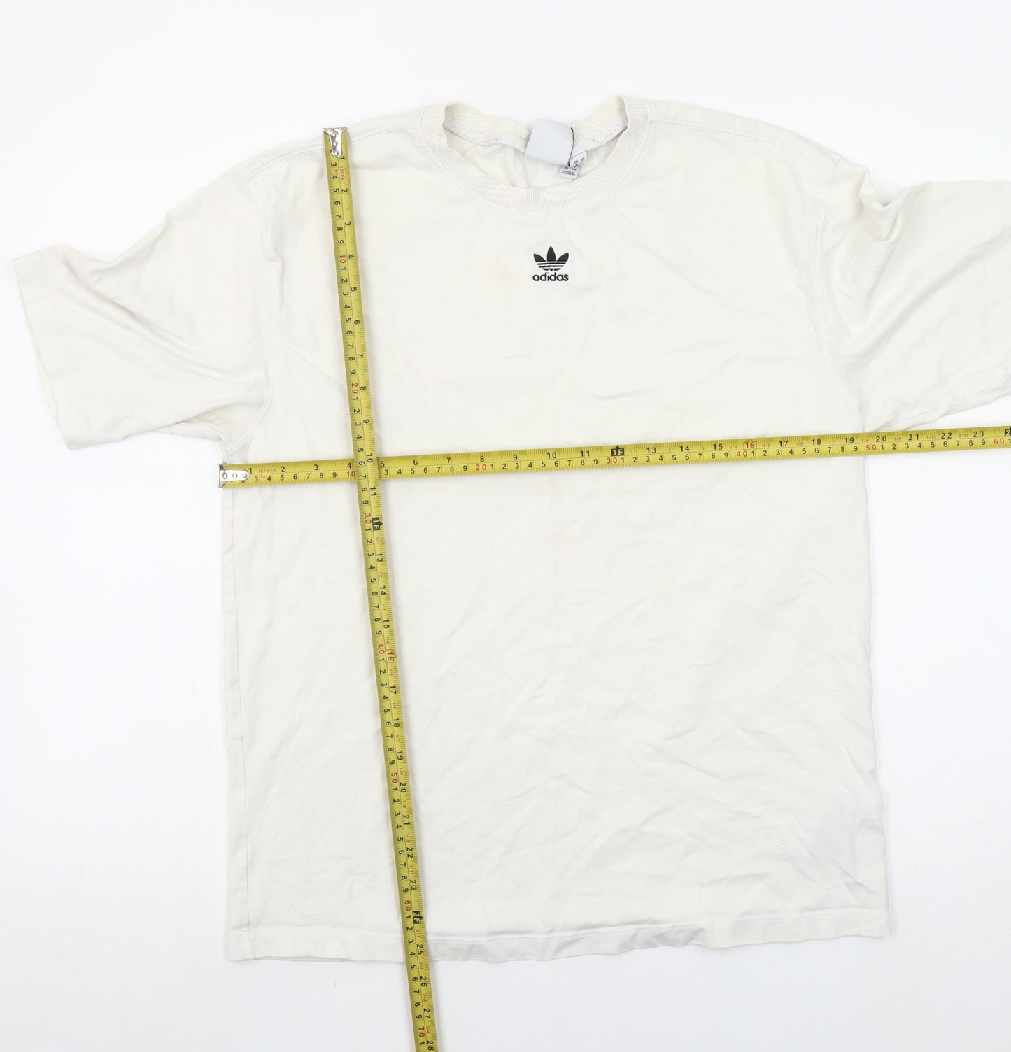 Adidas Womens White Size 8 Basic Short Sleeve Cotton T-Shirt