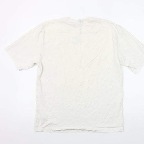 Adidas Womens White Size 8 Basic Short Sleeve Cotton T-Shirt