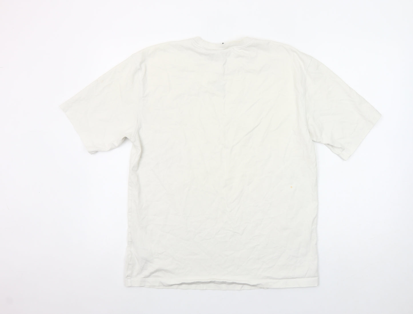 Adidas Womens White Size 8 Basic Short Sleeve Cotton T-Shirt