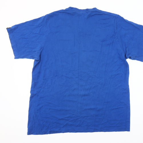 Adidas Men's Blue Short Sleeve Sports Logo T-Shirt Size M