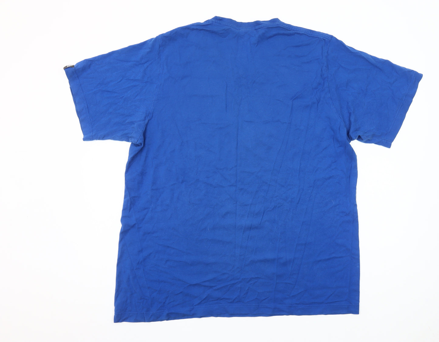 Adidas Men's Blue Short Sleeve Sports Logo T-Shirt Size M