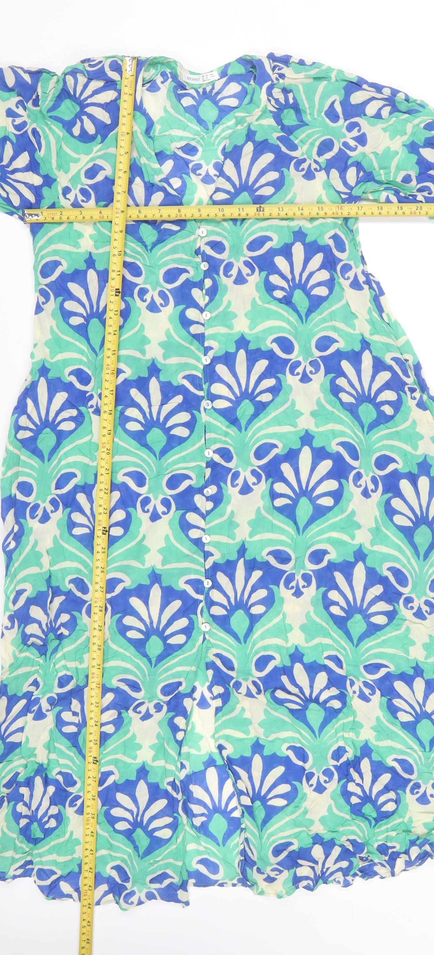 Oysho Women’s Multicoloured Long Cotton Shirt Dress XS