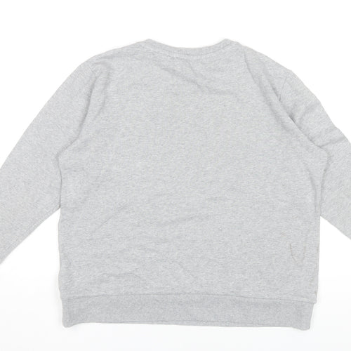 DKNY Jeans Women's Grey Sequin Logo Pullover Sweatshirt Size M