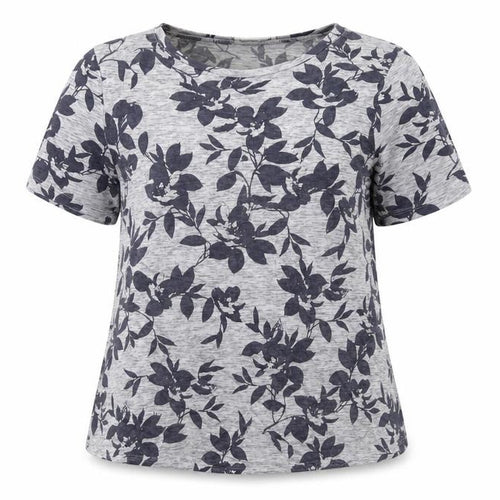 Oasis Women's Grey Floral Short Sleeve Jersey T-Shirt M