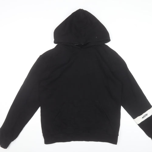 Manière De Voir Black Cotton Blend Pullover Hoodie Womens M