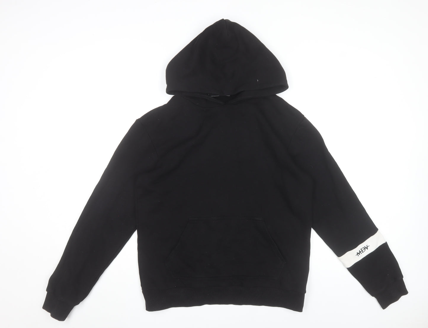 Manière De Voir Black Cotton Blend Pullover Hoodie Womens M