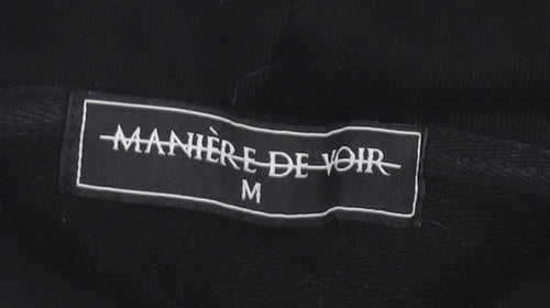 Manière De Voir Black Cotton Blend Pullover Hoodie Womens M