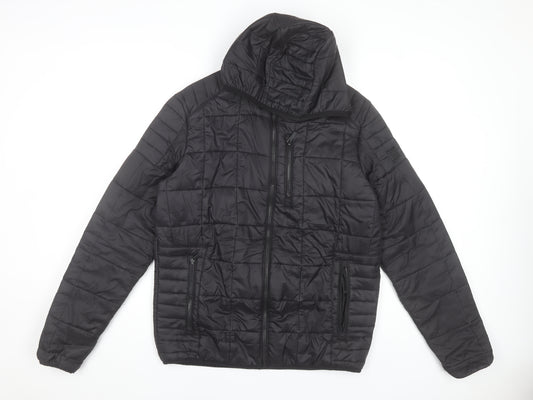 Jeanswest Men's Black Bomber Jacket Size M Cotton Blend Casual Zip