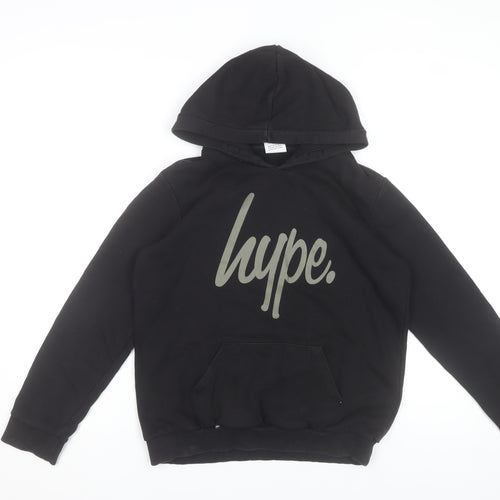 Hype Boys Black Pullover Hoodie 13 Years Regular Fit