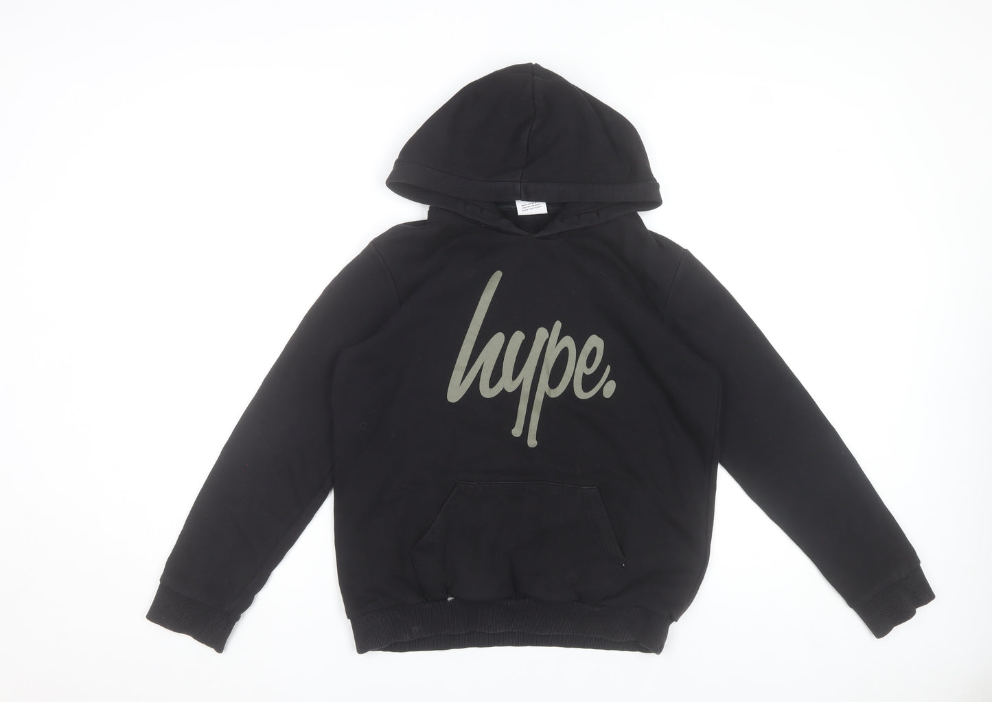 Hype Boys Black Pullover Hoodie 13 Years Regular Fit