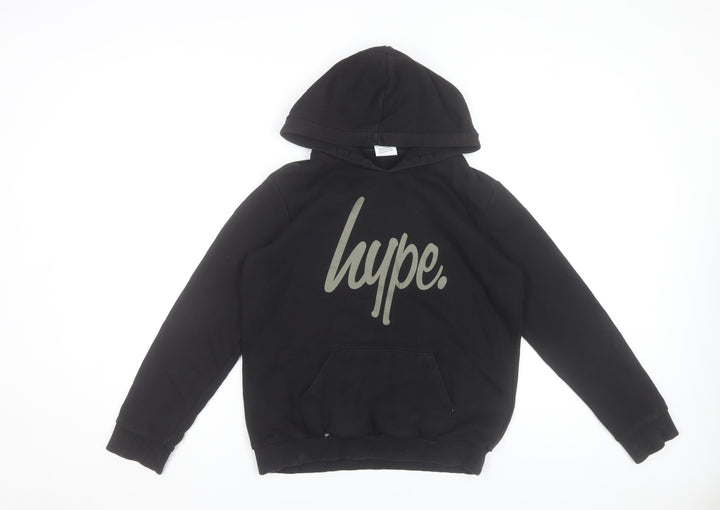 Hype Boys Black Pullover Hoodie 13 Years Regular Fit
