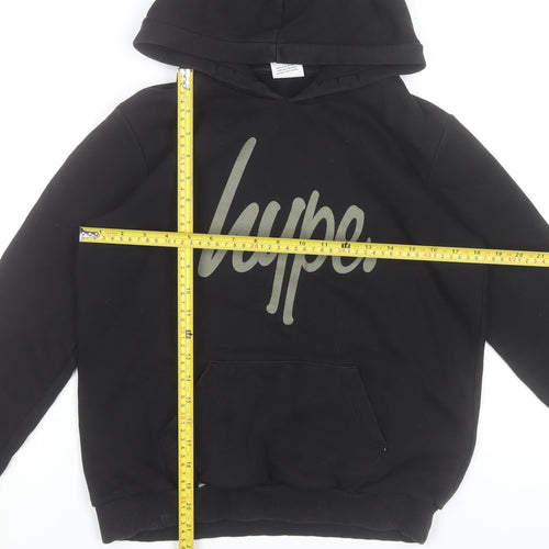Hype Boys Black Pullover Hoodie 13 Years Regular Fit