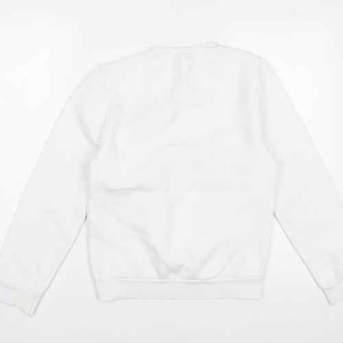 Disney Women's White Mickey Mouse Sketch Sweatshirt 2XS Cotton Blend