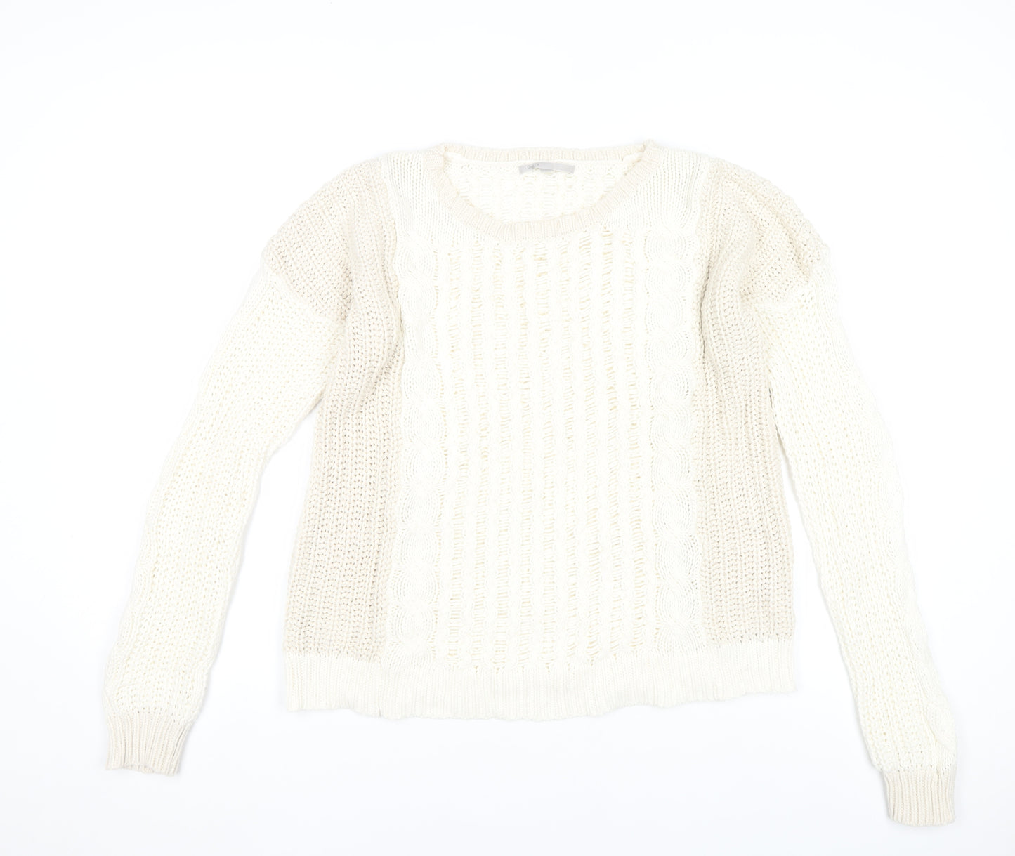 Gap Women’s Ivory Cable Knit Cotton Blend Jumper Size M
