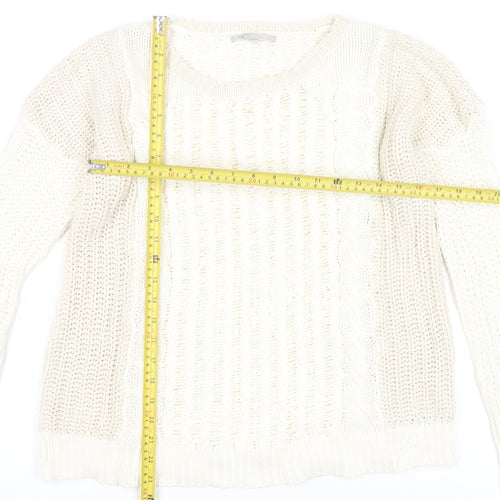 Gap Women’s Ivory Cable Knit Cotton Blend Jumper Size M