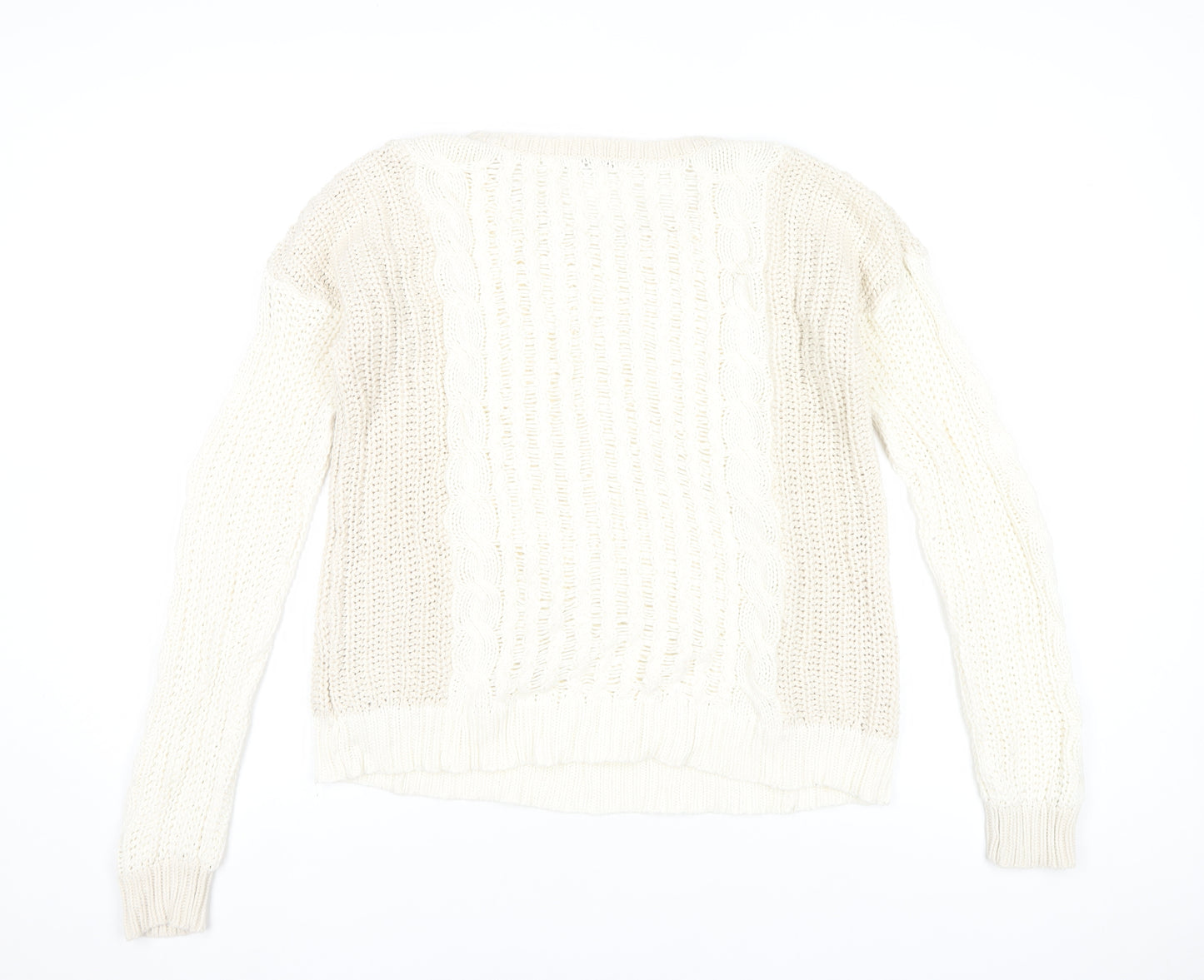 Gap Women’s Ivory Cable Knit Cotton Blend Jumper Size M