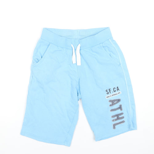 H&M Boys Blue Sweat Shorts 13-14 Years L.O.G.G. Athletic Cotton Blend