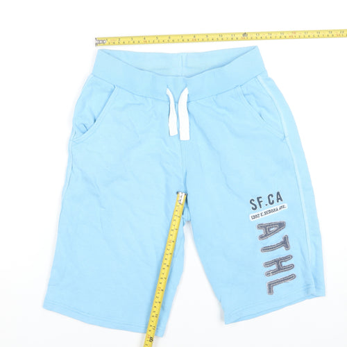 H&M Boys Blue Sweat Shorts 13-14 Years L.O.G.G. Athletic Cotton Blend