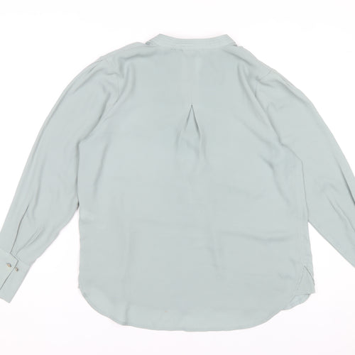 Next Women's Green Polyester Long Sleeve V-Neck Blouse Size 12