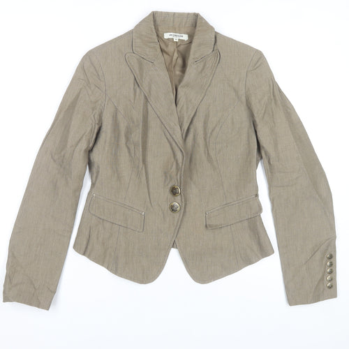 McGregor Womens Beige Linen Cotton Slim Fit Blazer Size 10