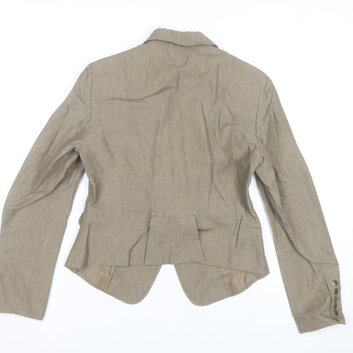 McGregor Womens Beige Linen Cotton Slim Fit Blazer Size 10