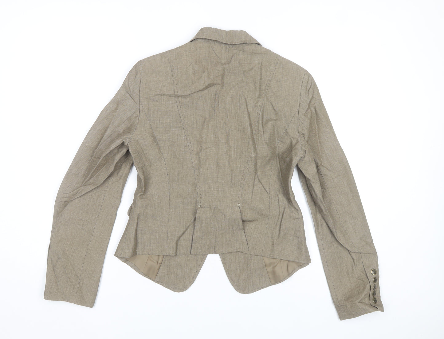 McGregor Womens Beige Linen Cotton Slim Fit Blazer Size 10