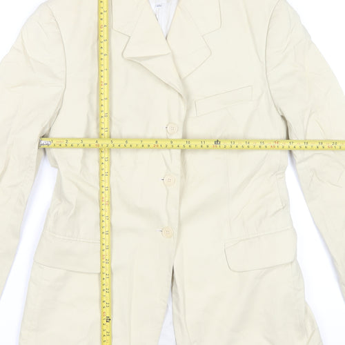 Neuville Women's Beige Cotton Blazer Size 16 Classic Italy Made