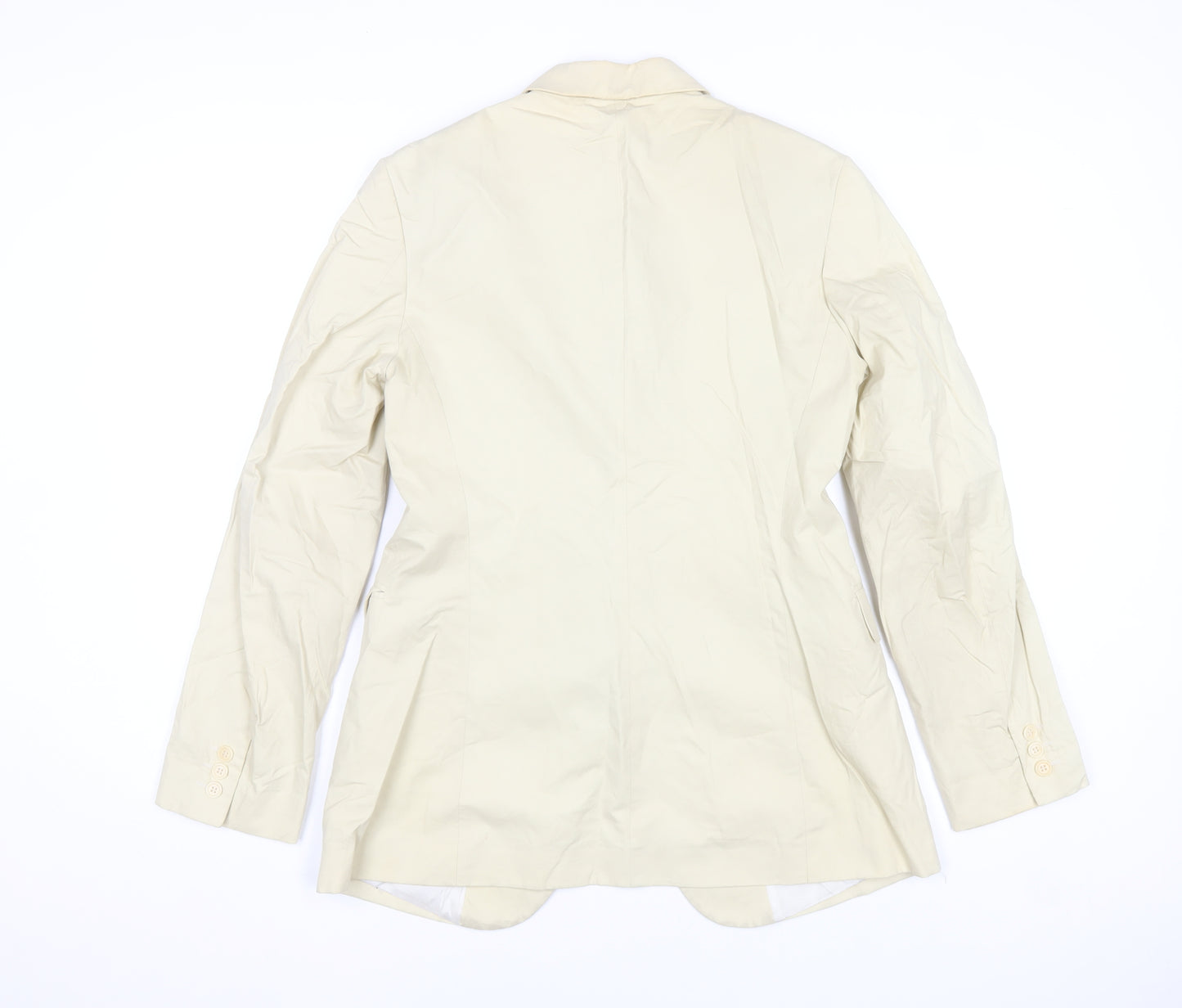 Neuville Women's Beige Cotton Blazer Size 16 Classic Italy Made
