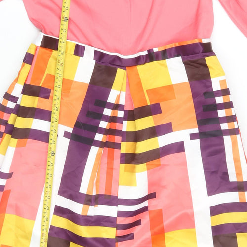 Closet London Women Multicoloured Size 14 Fit & Flare Midi Dress