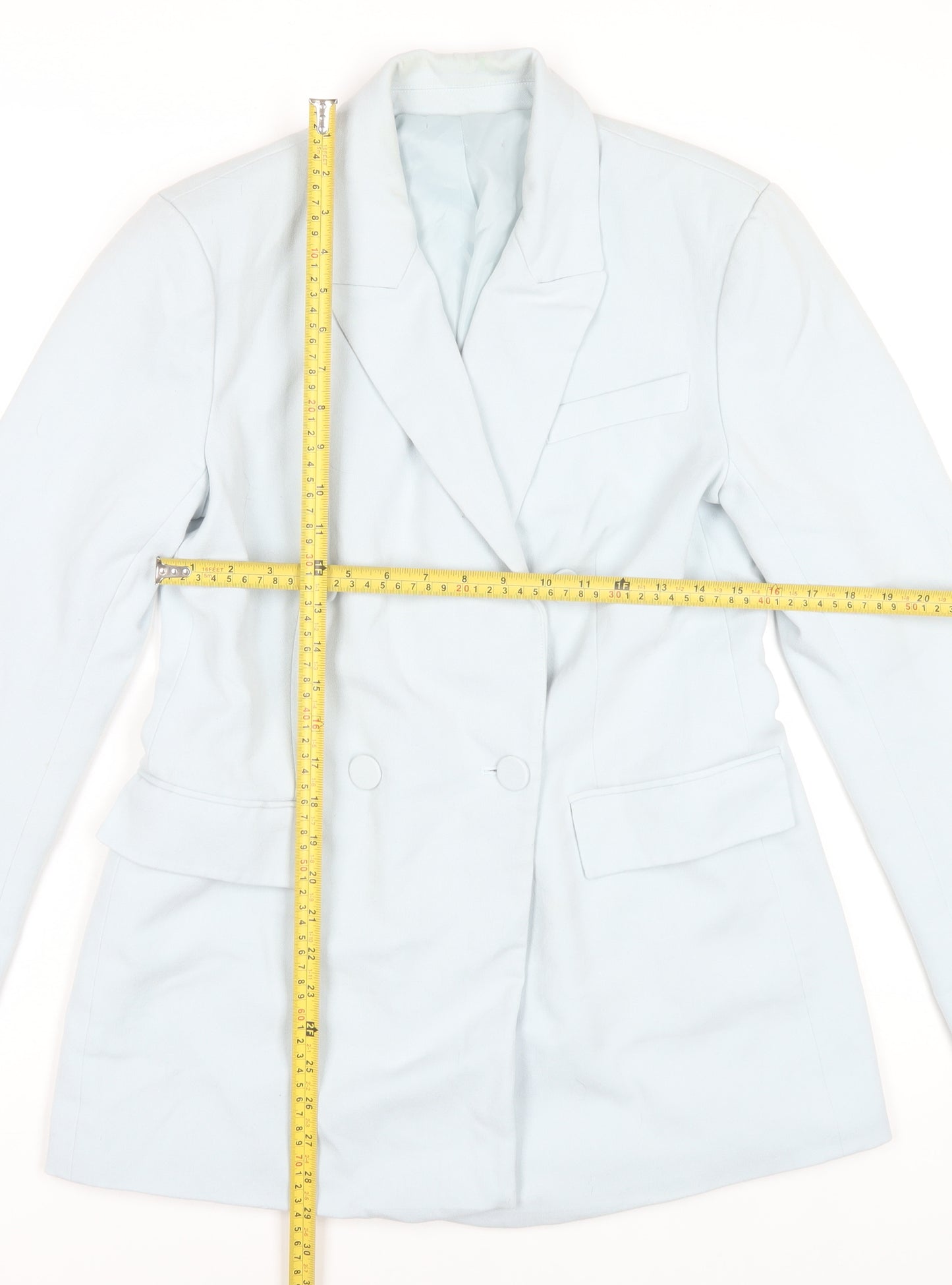 Gallery Women’s Light Blue Double Button Blazer Size 10
