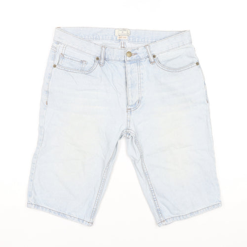 Topman Men’s Blue Denim Chino Shorts Size 32 Regular Fit