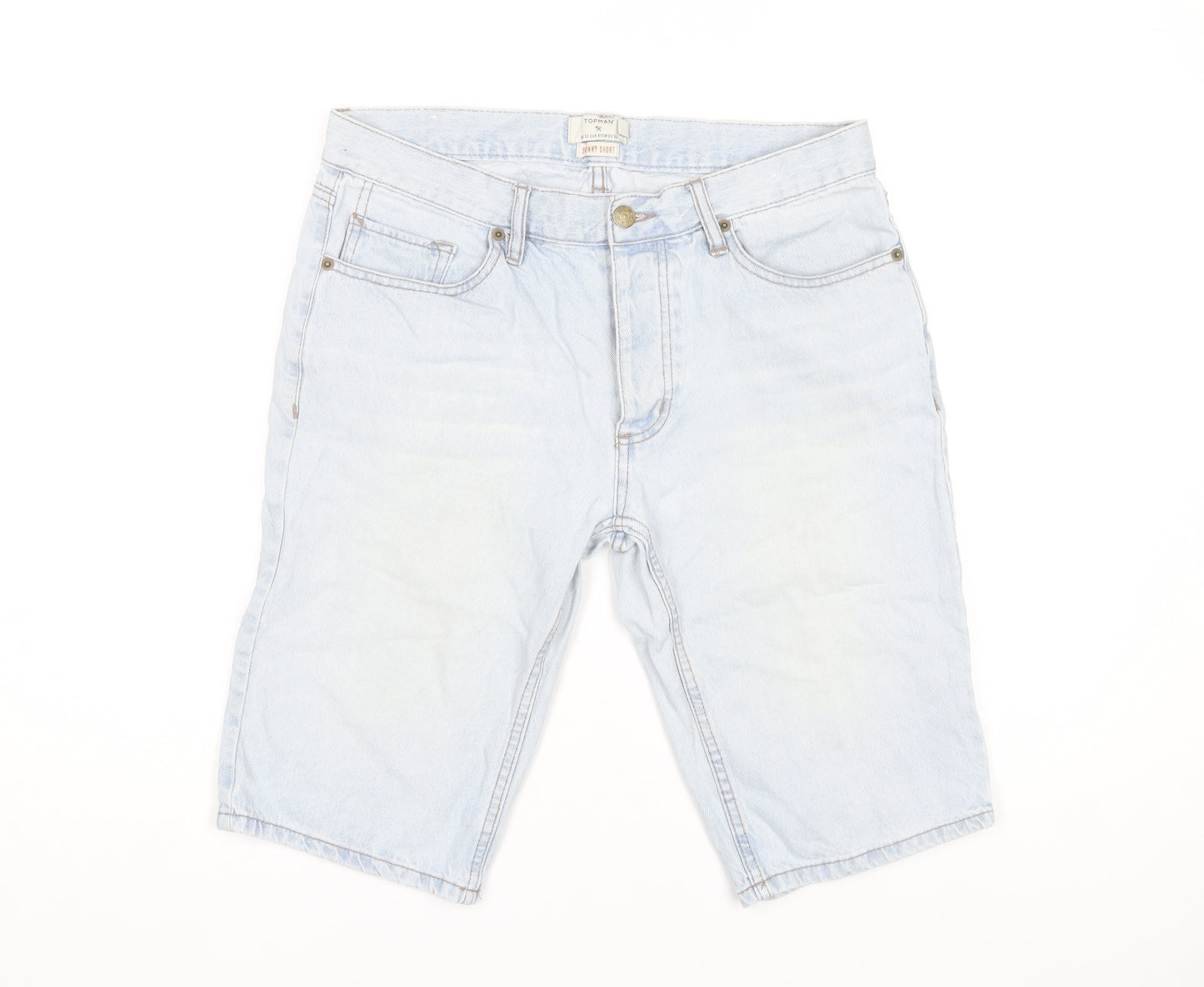 Topman Men’s Blue Denim Chino Shorts Size 32 Regular Fit